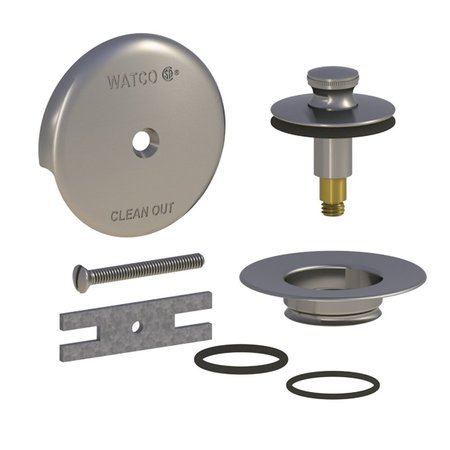 WATCO QuickTrim Lift-Turn Bath Stopper and 1-Hole Overflow w-2 O-Rings Trim Kit, Brushed Nickel 59290-BN